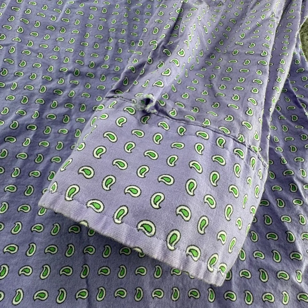 Polo‎ Ralph Lauren Shirt Mens XL Purple Paisley Cotton Long Sleeve Button Down